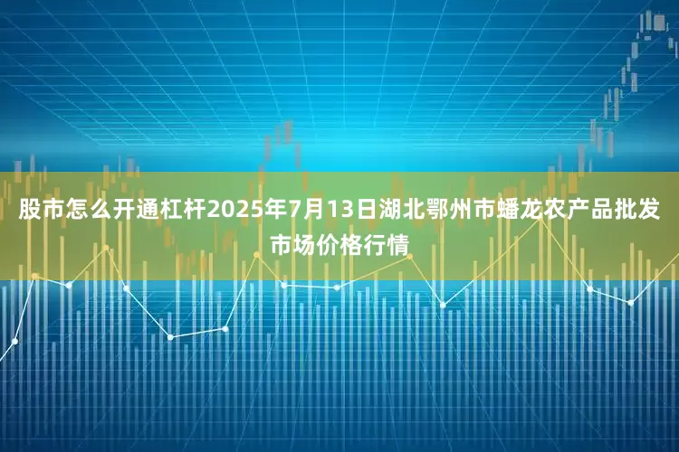 股市怎么开通杠杆2025年7月13日湖北鄂州市蟠龙农产品批发市场价格行情