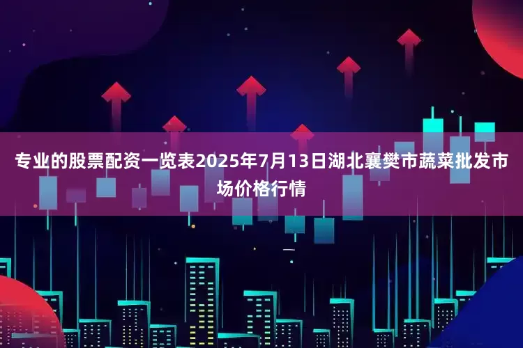 专业的股票配资一览表2025年7月13日湖北襄樊市蔬菜批发市场价格行情